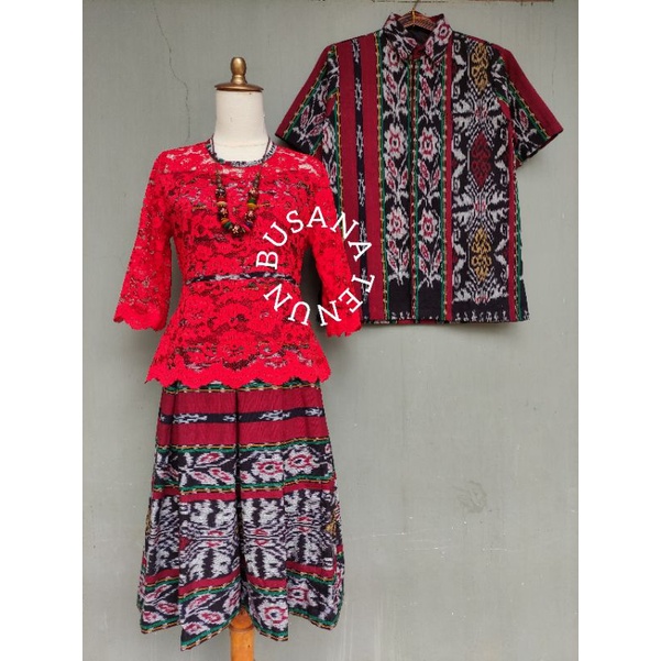 COUPLE ROK BLOUSE BROKAT DAN KEMEJA