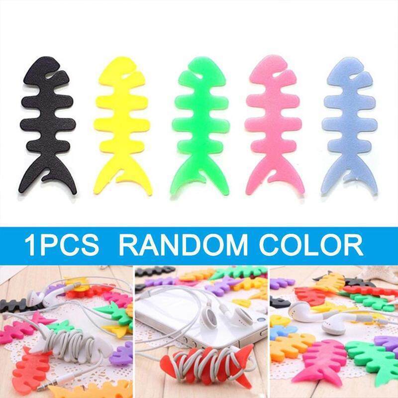 10pcs fishbone Winder Organizer Earphone Kabel cable Cord Holder Earphone cable Organizer portable fishbone Earphone Kabel winderfor Telepon Tablet Komputer Mouse Earphone Winder