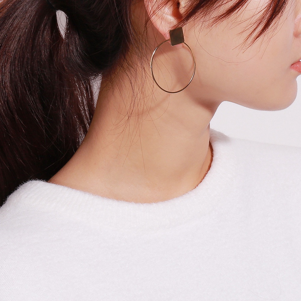 Hu Hu Hu Hu Hu Alat Bantu Pasang Kacamata♡ Anting Bulat Wanita Desain Geometri Hias Berlian Untuk Travelclubhadiah