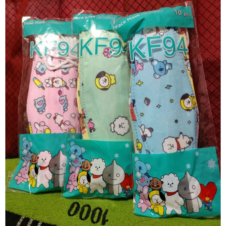 Masker KF94 anak mix BTS 1 pack isi 10pcs