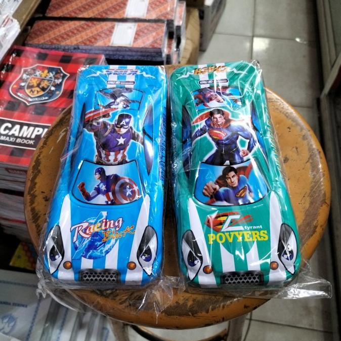 

kotak pensil kaleng karakter (mobil) 2 susun (perlusin)