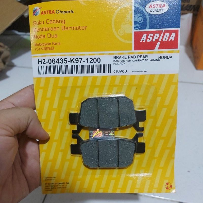 kampas rem cakram belakang honda pcx, honda adv, original Astra Aspira "K97"
