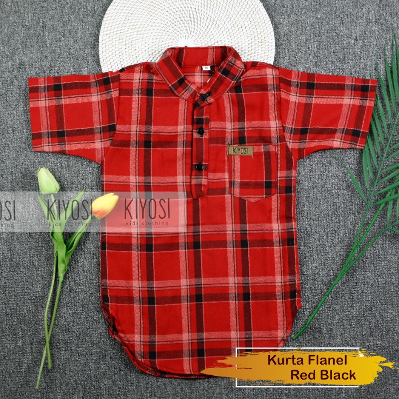 KIYOSI Baju Koko Kurta Flanel Anak Premium 1-5 Tahun Murah COD Keren