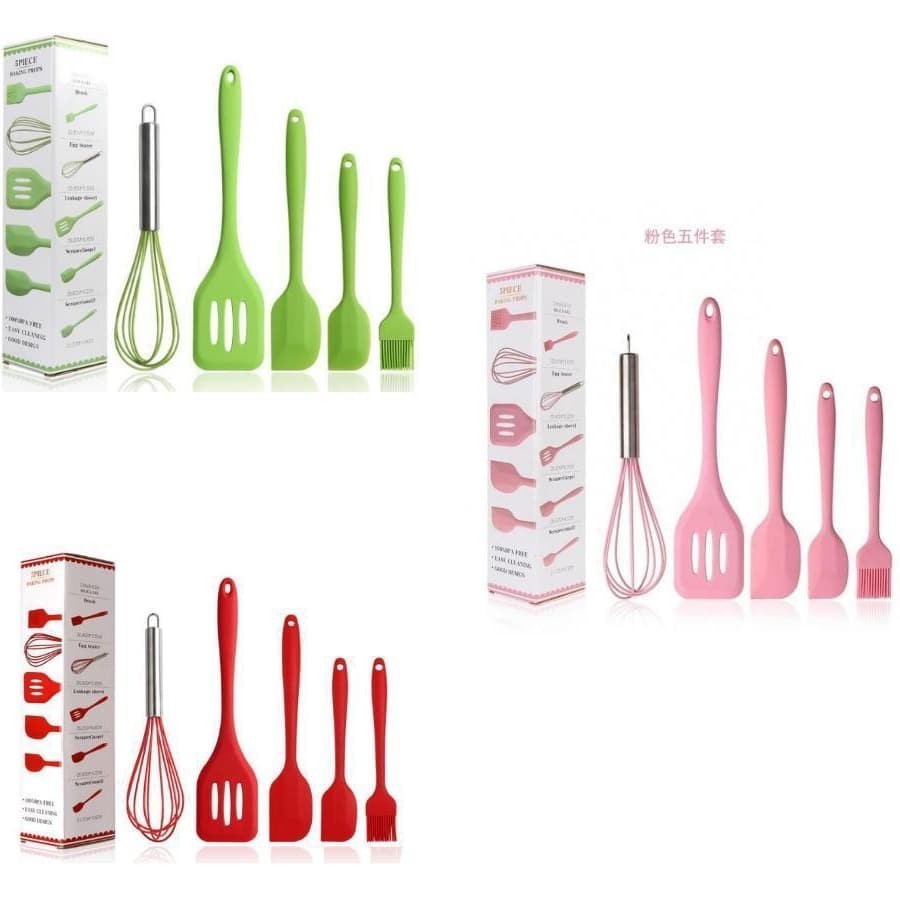 【GOGOMART】Silicone Alat Masak Spatula Sutil / Kitchen Tool Set 5 Pcs Silikon / Utensil Silicone Set