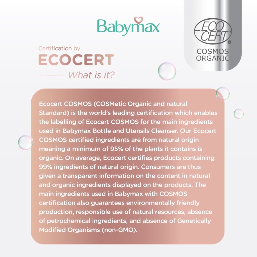 BABYMAX - Ecocert Bottle and Utensils Cleanser 480mL Refill