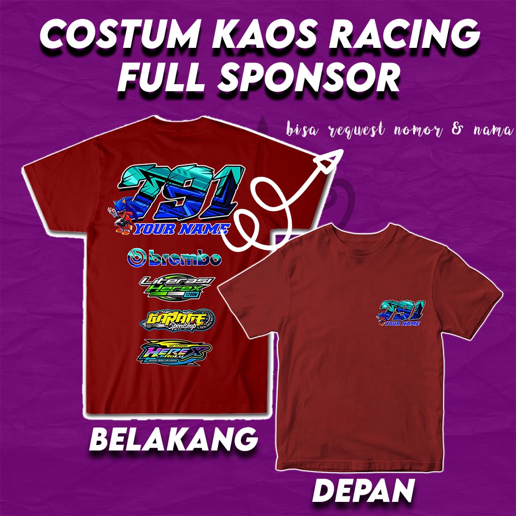 Breathingltd - Kaos Racing Distro Costum Bisa Tambah Nama Dan Nomor Suka Suka Kamu! Bahan Katun SIZE M - XXL Pria Wanita Terlaris