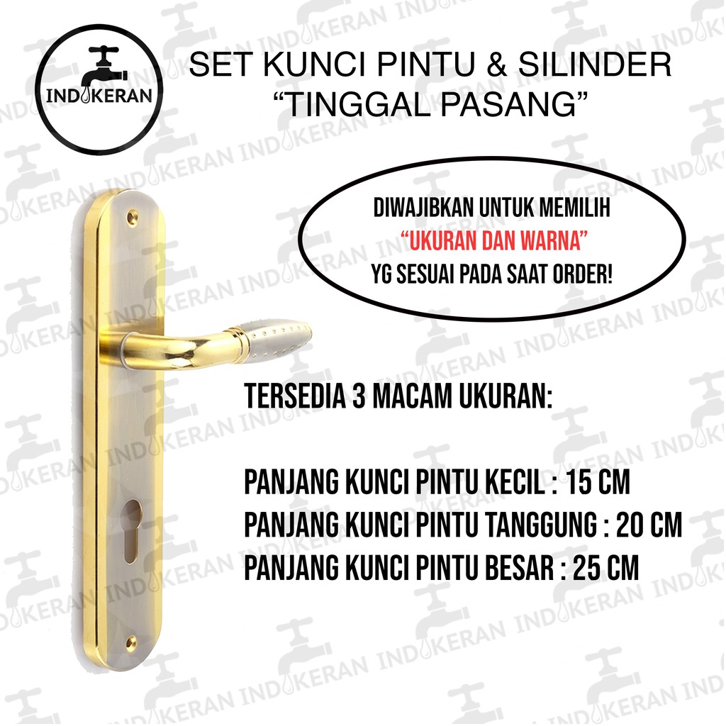 INDOKERAN - Kunci Pintu Set Komplit dengan Silinder - High Quality