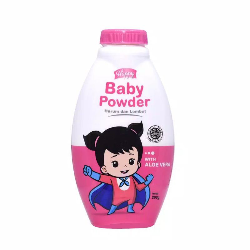 Happy Bedak Baby Powder Aloe Vera 200gr