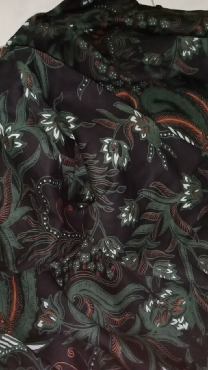 Peksi Semulur Hijau Kemeja Batik Pria Full Furing Bahan Katun Primisima