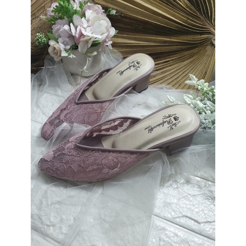 sepatu Ester mauve tinggi 5cm