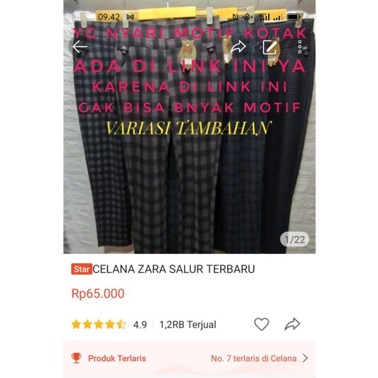 CELANA IMPORT TERBARU KOTAK DAN SALUR BAHAN STRET