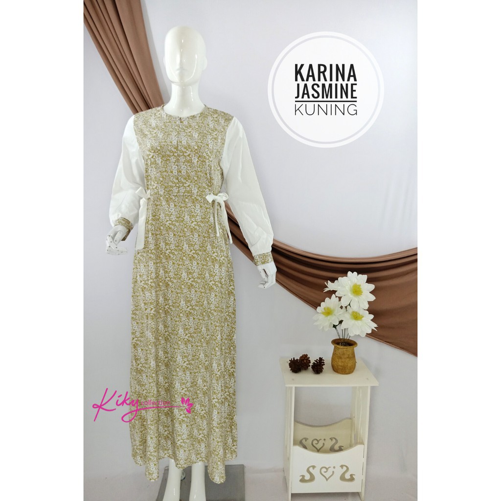 Gamis Katun Jepang Original Cantik Dewasa Fashion Muslimah Wanita Busui Terbaik Karina Jasmine