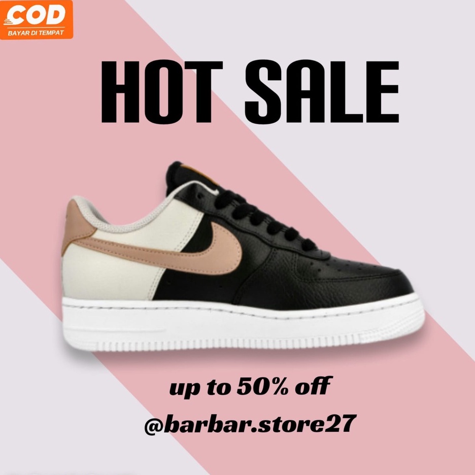 SEPATU WANITA SNEAKERS NIKE AIR FORCE 1 LOW BLACK PINK BIEGE/SEPATU SNEAKERS ORIGINAL CEWEK KEREN KE