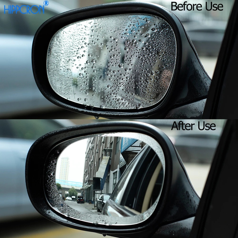 2pcs Car Mirror Window Clear Film Rainproof Anti fog Waterproof Rearview Mirror Film Car Sticker