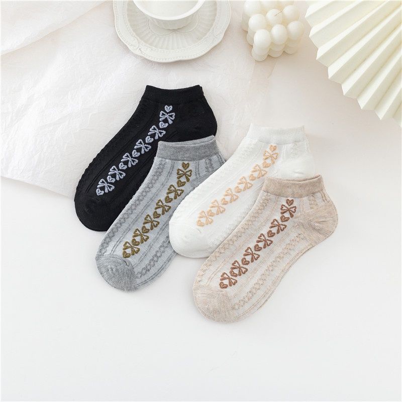 [COD] KAOS KAKI PENDEK IMPORT MOTIF PITA CUTE KAOS KAKI ANKLE SOCK KAOS KAKI PENDEK WANITA IMPORT MOTIF RAJUT CUTE