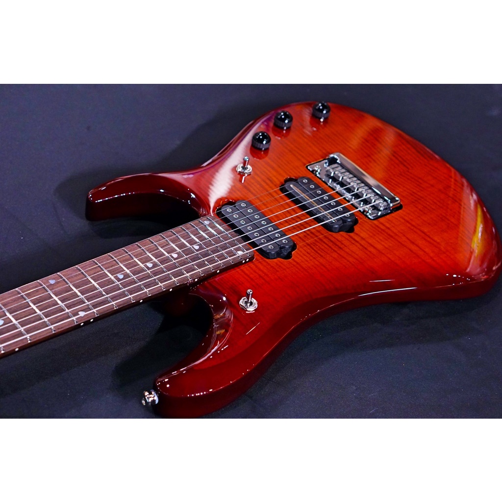 Ernie Ball Music Man JP7 John Petrucci Signature Electric Guitar - Dragon Blood Flame