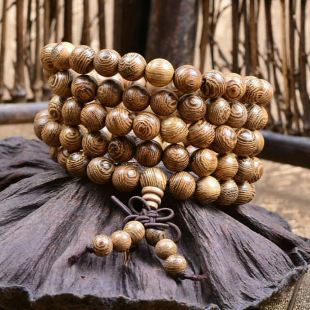 Tasbih Kalung Gelang Buddha 108 Kayu Polos Dan Mix 8mm