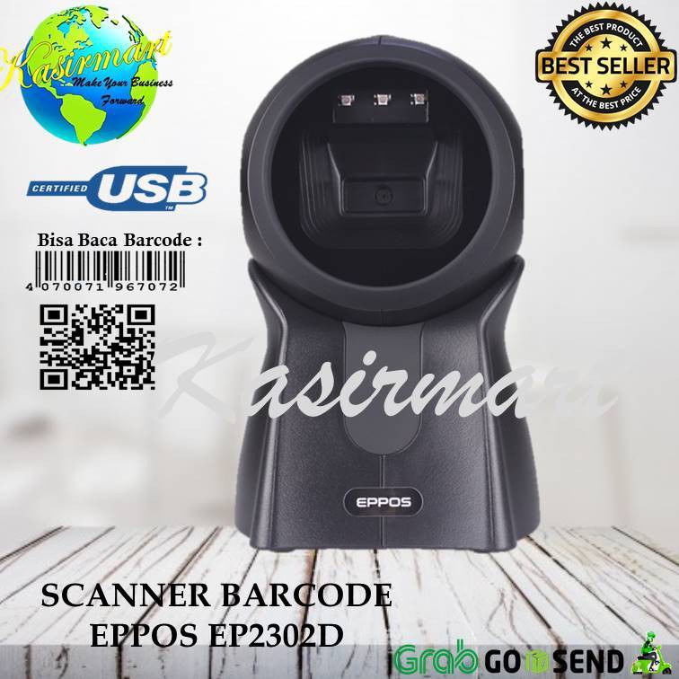 BARCODE SCANNER 2D LASER EPPOS EP2302D SETARA PRJ-870 OMNI USB BISA SCAN RESI SHOPEE/JNE/JNT