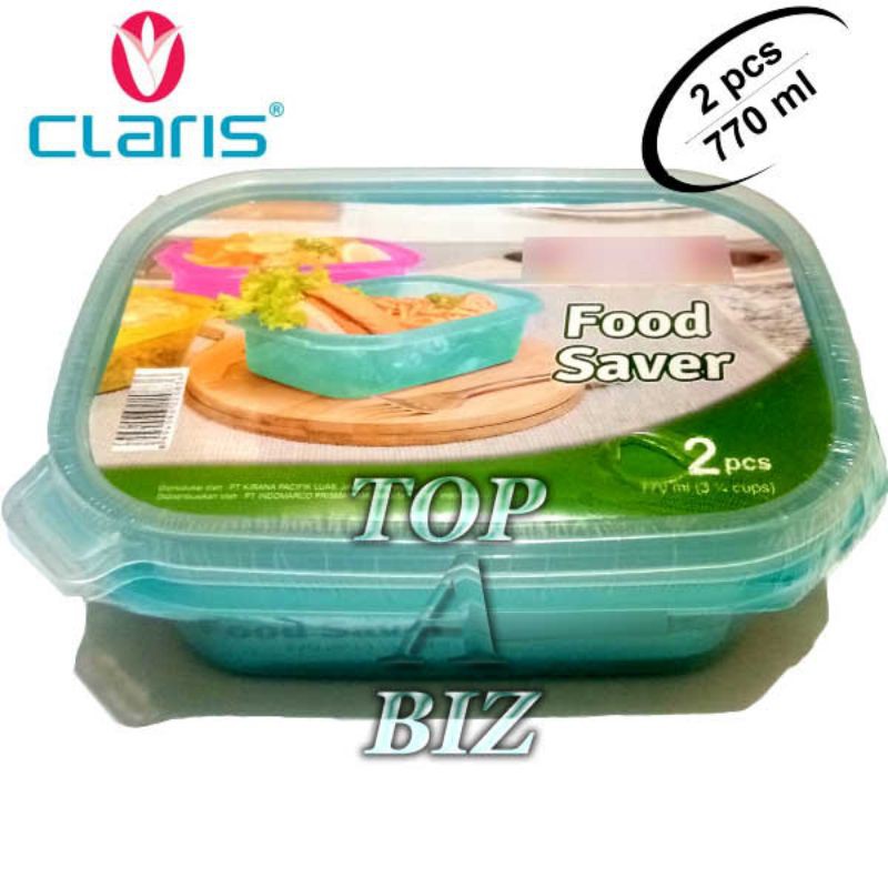 Claris Food Saver 770ml isi 2 pcs - Tempat Makanan Plastik