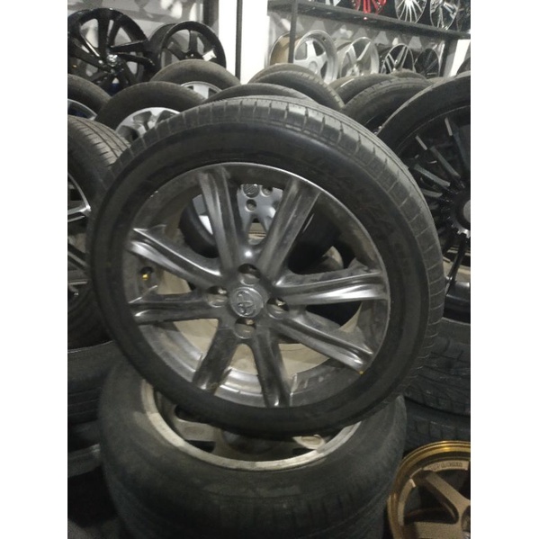 velg OEM std Toyota Yaris ring 16 pcd 4x100 plus ban 195 50 R16 Bridgestone