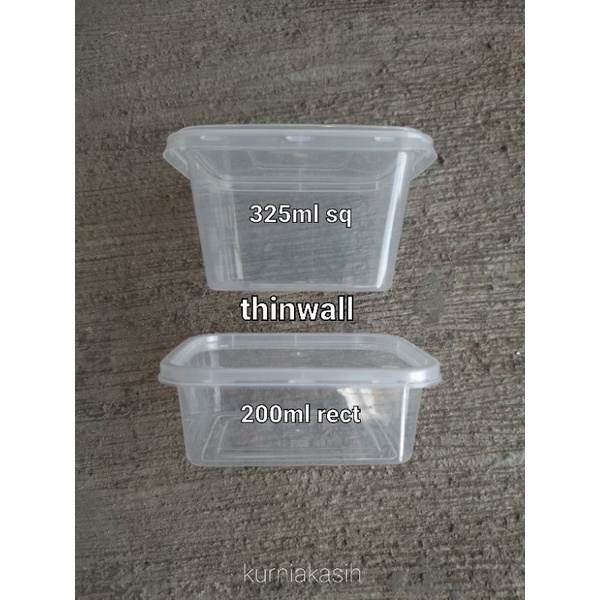 Thinwall mini DM 325ml square (50pcs) 200ml rect 250ml rect @25pcs