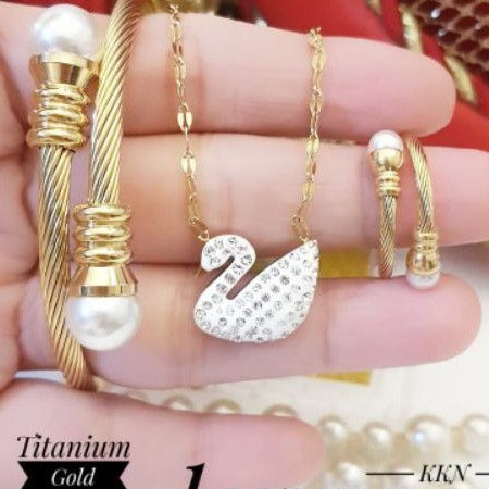 Titanium Set Perhiasan Gold D220