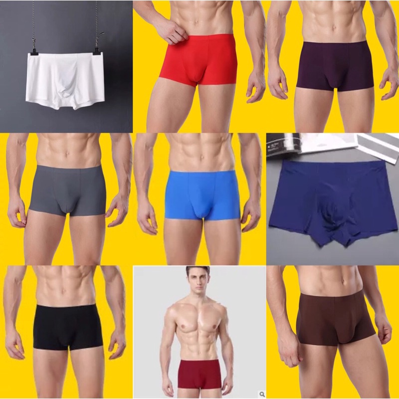 Celana Dalam Pria Boxer Underwear Pria Motif Polos Real Pict TMALL88