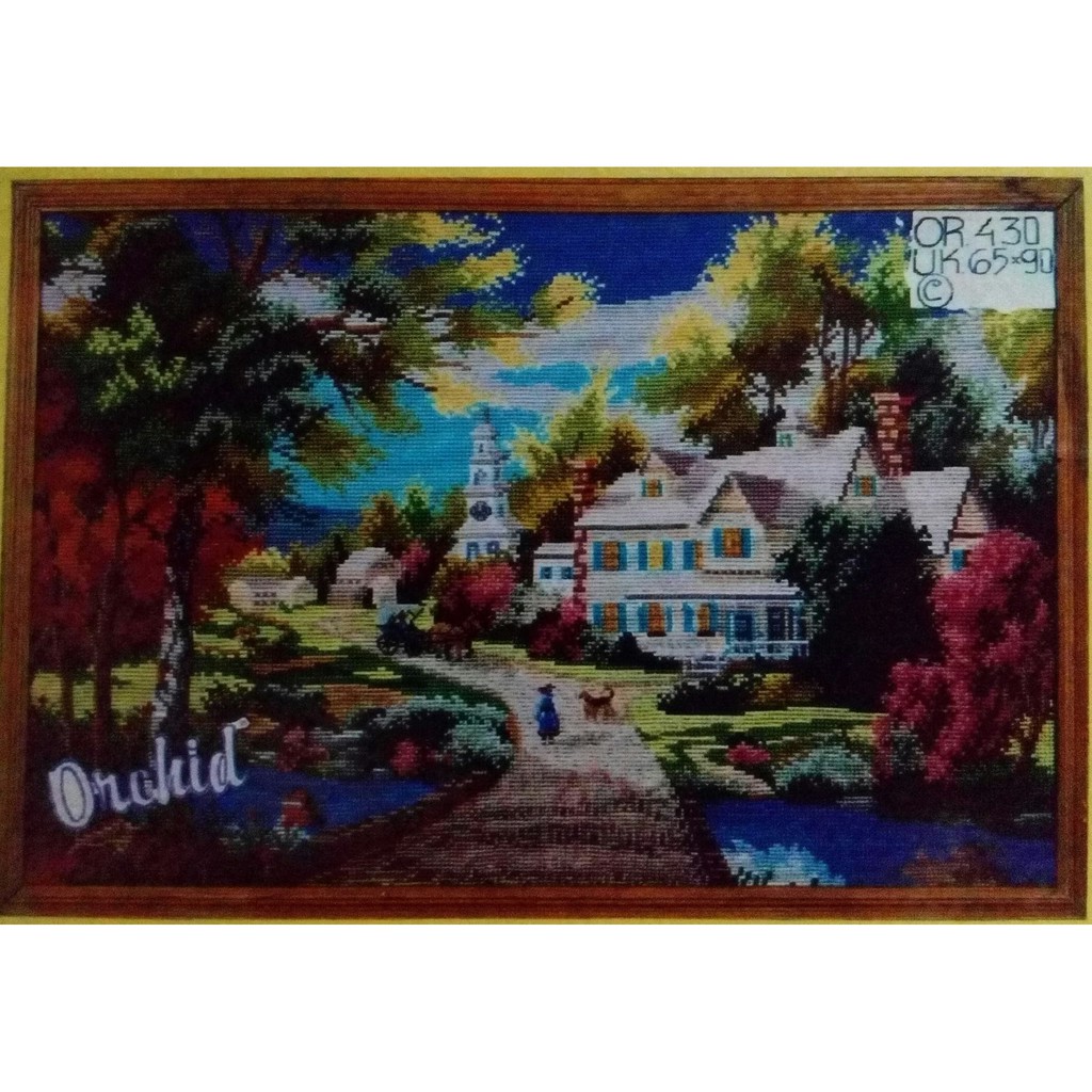 KRUISSTEEK KRISTIK ORCHID MOTIF PEMANDANGAN OR 430