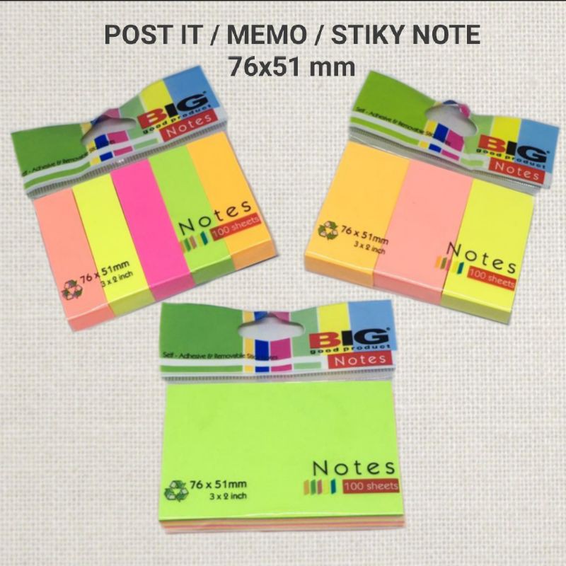 

Post it / Memo Stik / Sticky Note Stik Note BIG ESELON 51x76mm (EK_Official_Store)