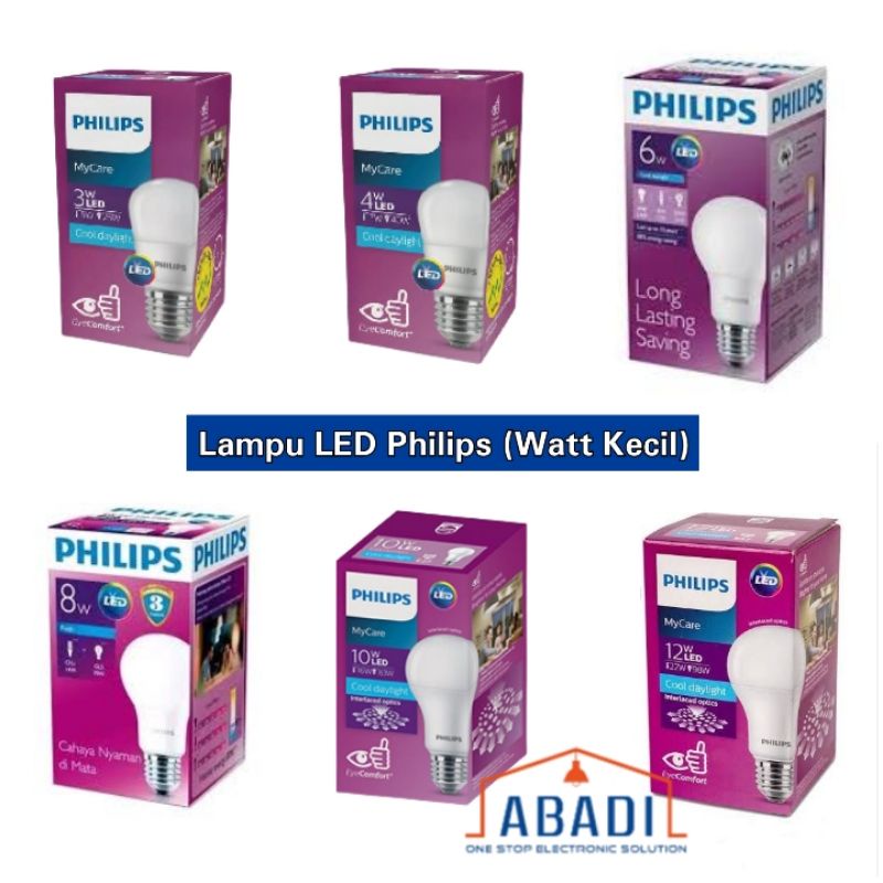 Philips Lampu LED | Lampu LED PHILIPS | Bohlam LED Philips | Lampu LED Bulb | 3 Watt | Watt Kecil