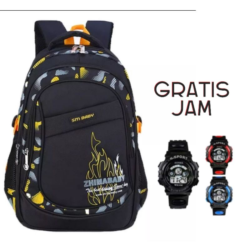 Tas sekolah anak laki laki SD gratis jam