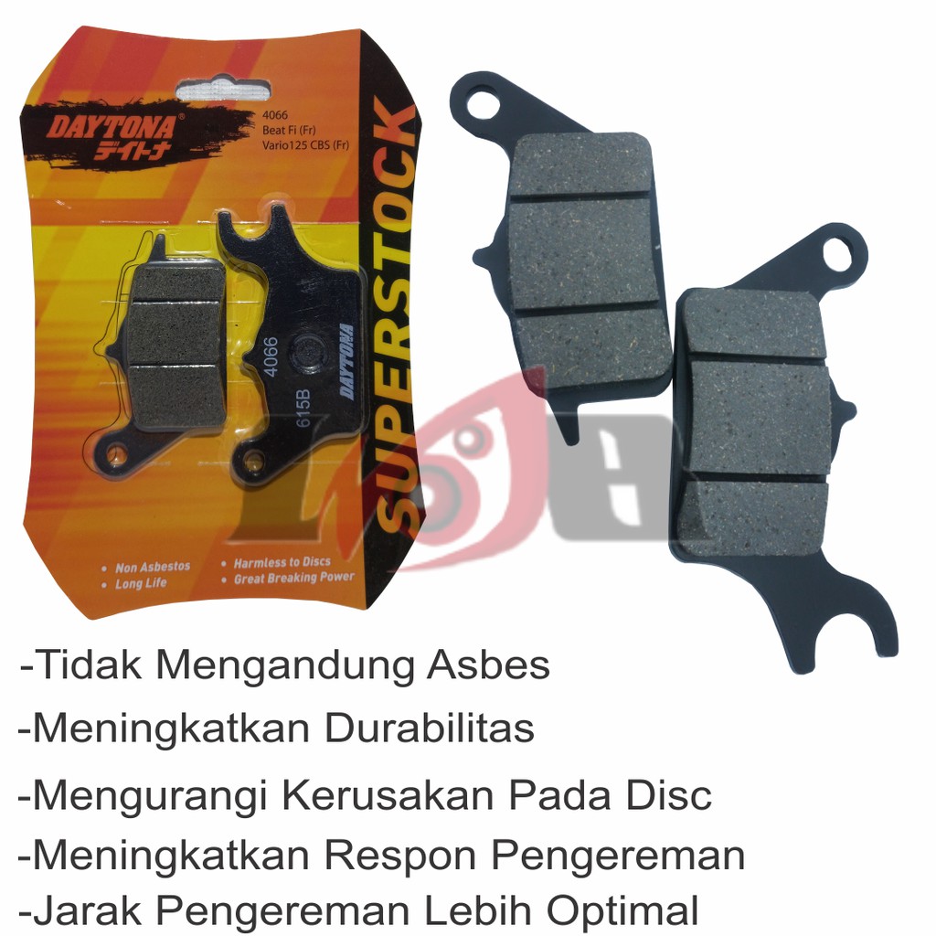 Daytona SuperStock Disc Pad Beat Vario Scoopy FI CBS Kampas Rem Cakram 4066