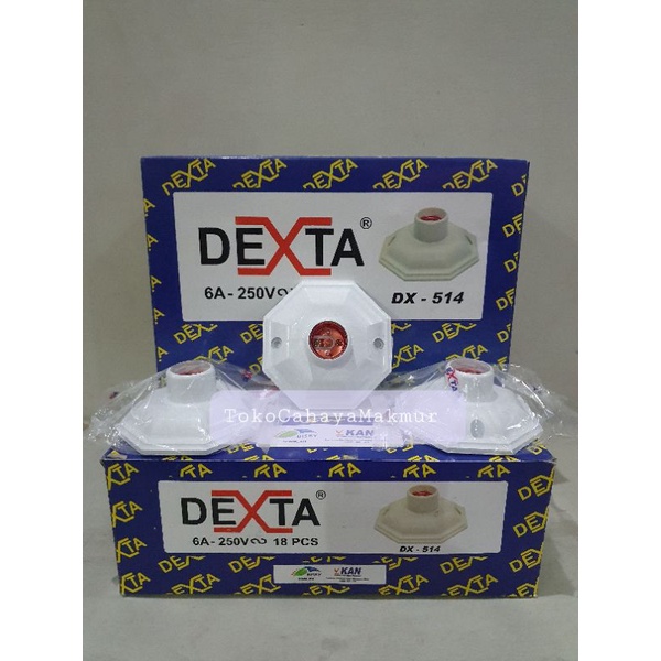 Fiting/Fitting Plafon/Rumah Lampu Plafon E27 Segi 8 Dexta DX-514  SNI