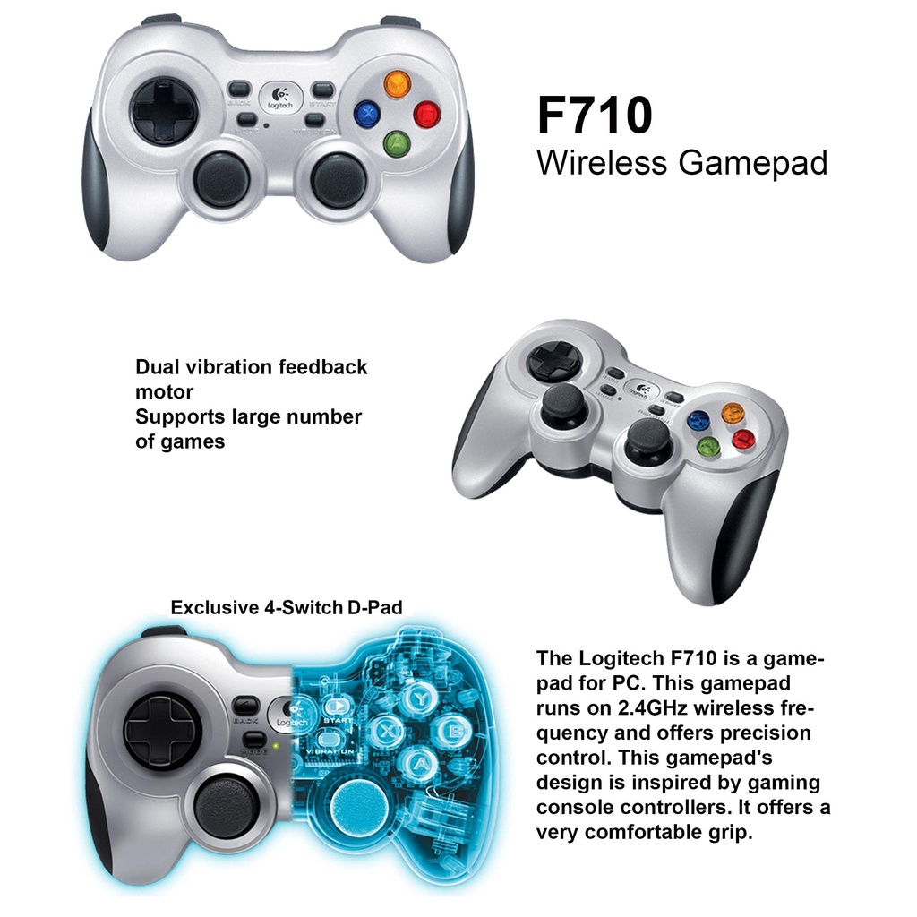 F710 Wireless Gamepad Gaya Konsol Logitech Gaming