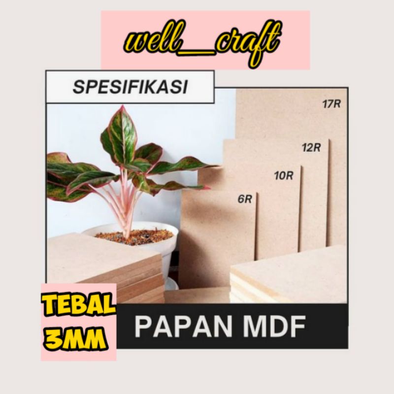 

[ TERMURAH ] Ukuran A4 PAPAN MDF 3MM dan ukuran A3