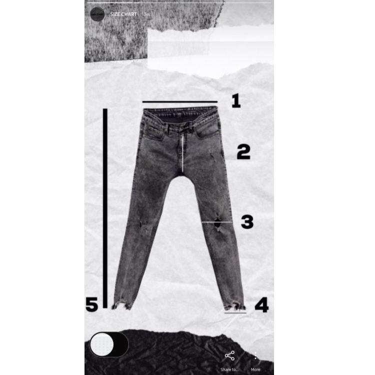 ((TERLARIS)) LOD.DENIM - Celana Panjang Jeans Biker Ripped Denim NANOGREY