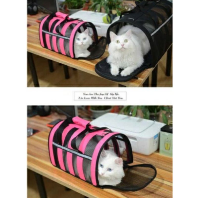 Tas jaring travel anjing kucing model terba