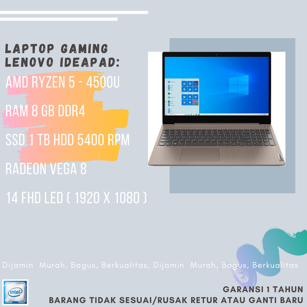 LAPTOP GAMING LENOVO IDEAPAD  R5 4500U 8GB 1TB E113