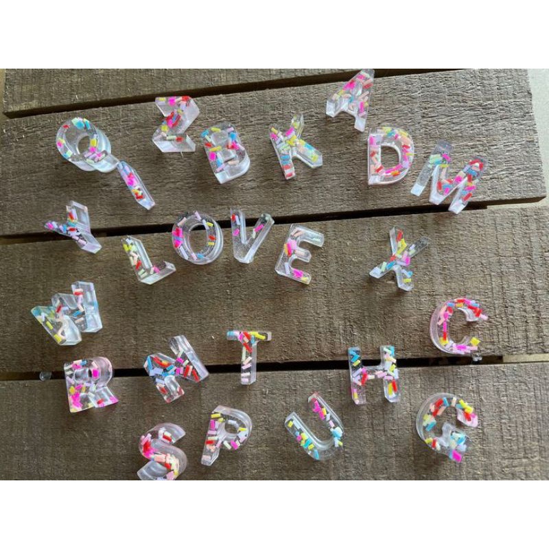 Resin Huruf Warna Bermacam-macam DAPAT BONUS | Resin Huruf A Sampai Z | Resin Huruf Warna Merah | Re