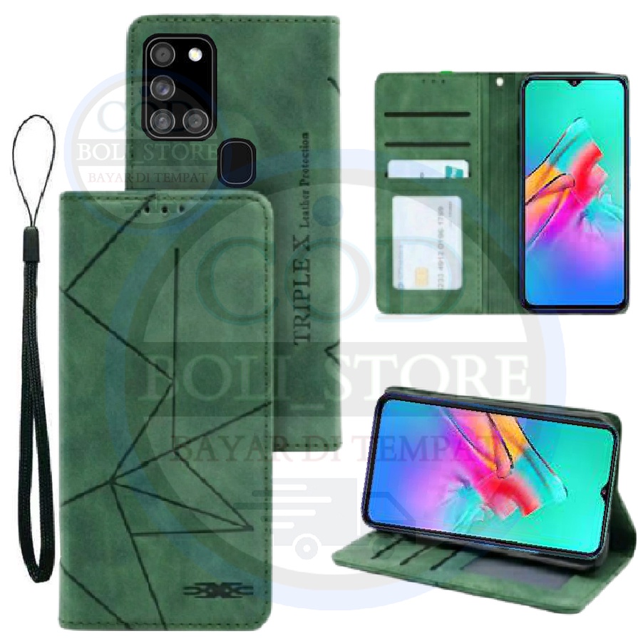 CASE HP SAMSUNG A21S Flip Case Flip Motif Dompet Casing HP Flip Motif Wallet Leather Cover