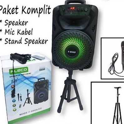 *COD* SPEAKER BLUETOOTH KARAOKE 8,5 INCH FLECO F - 8805,8806,8807 FREE MIC DAN STAND