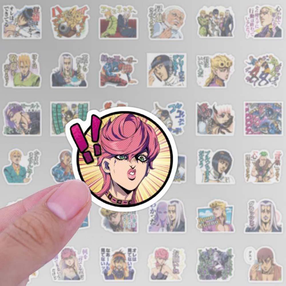 Lanfy JoJo Bizarre Adventure Kartun PVC 40pcs Scrapbooking Gitar Koper Alat Tulis Stiker Untuk Koper Laptop JoJo Fans Koleksi Hadiah Anime Stiker