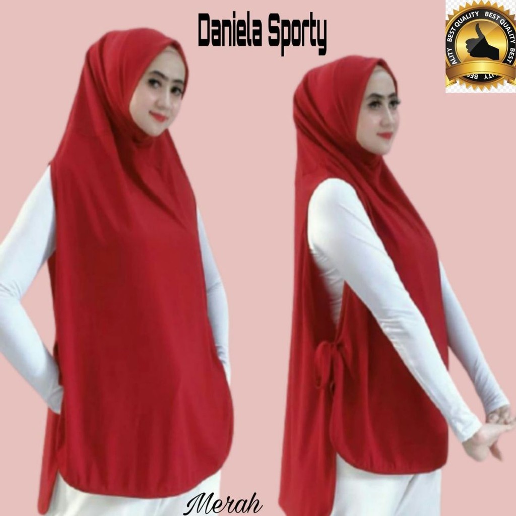 Khimar Hijab Jilbab Syari Kerudung Instan  DANIELA Sporty Jersey Premium