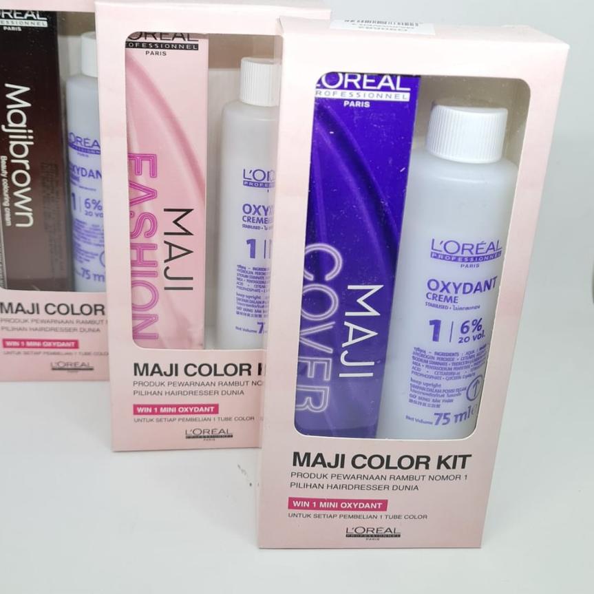 ✬ LOREAL Maji Color Kit ( Maji fashion / Maji cover / Maji brown + oxydant 75ml ) ♣