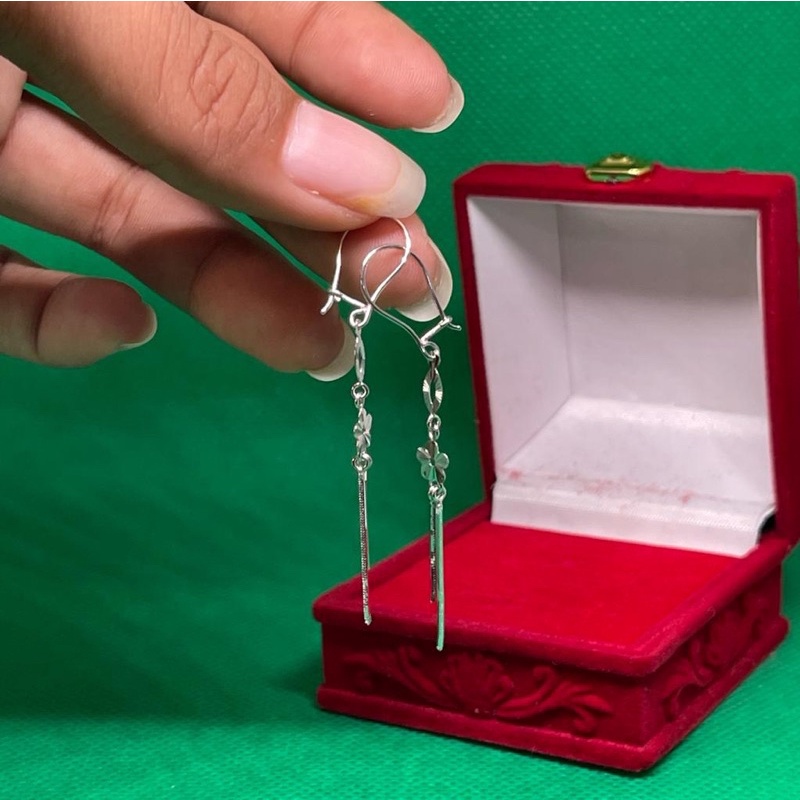 Anting 750% emas putih asli 17k