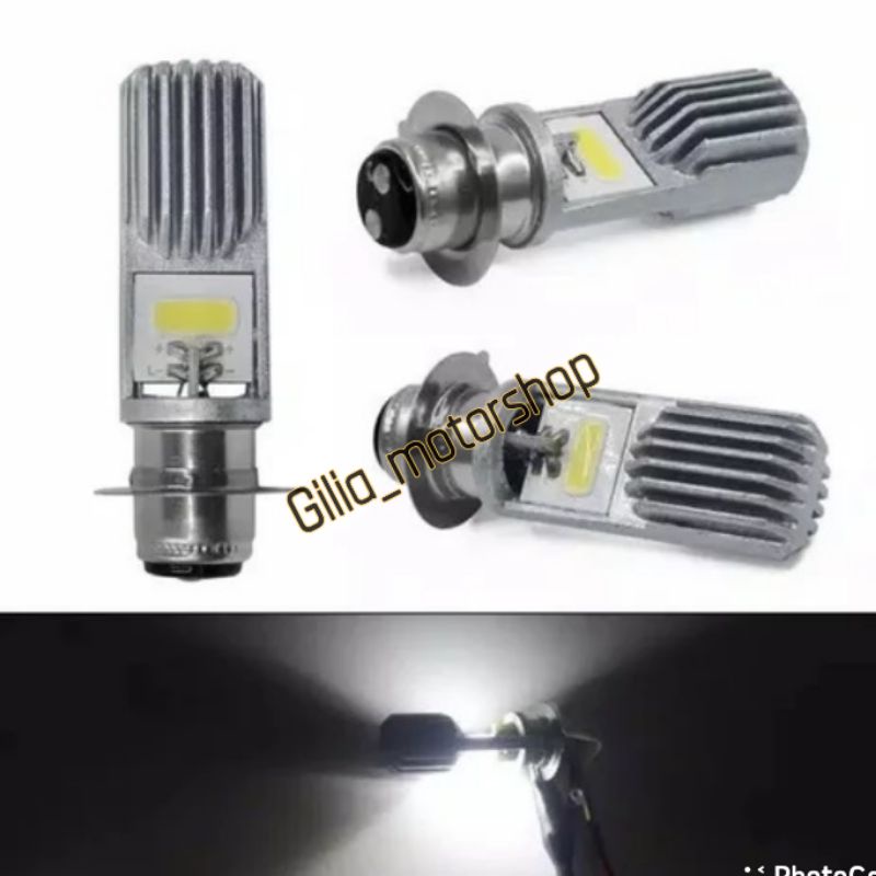 Lampu LED Utama 2 Sisi Chrome Nyala putih H6 type TM -1001 Universal matic bebek