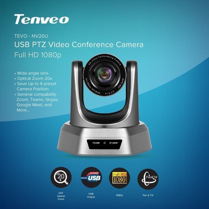 Tenveo NV20U 2MP 20x Zoom USB PTZ Video Conference Camera HD 1080p