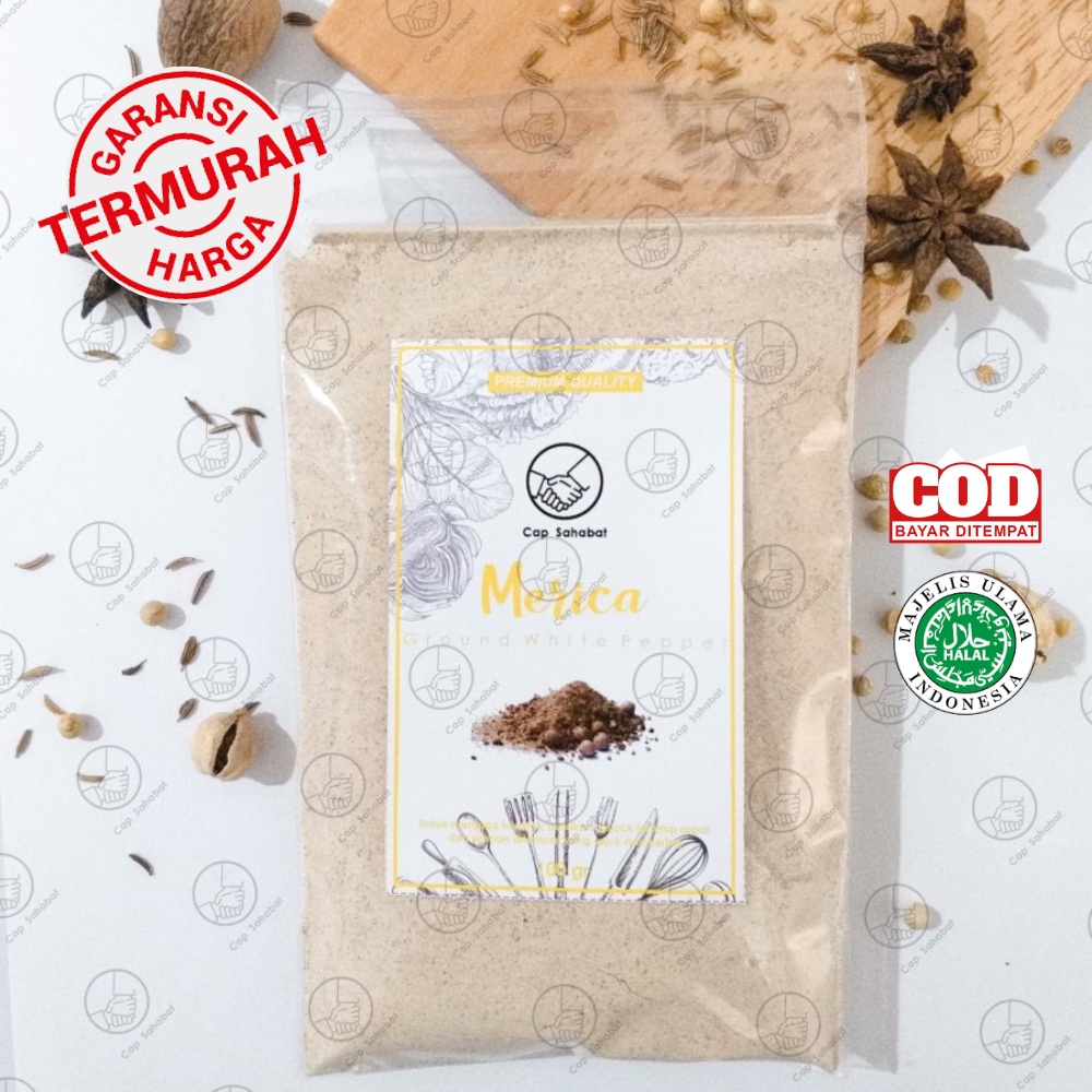 Lada Putih Bubuk Asli 100gr / Bubuk Lada Putih Murni 100% / White Pepper / Merica / JSR Rempah Kualitas Premium