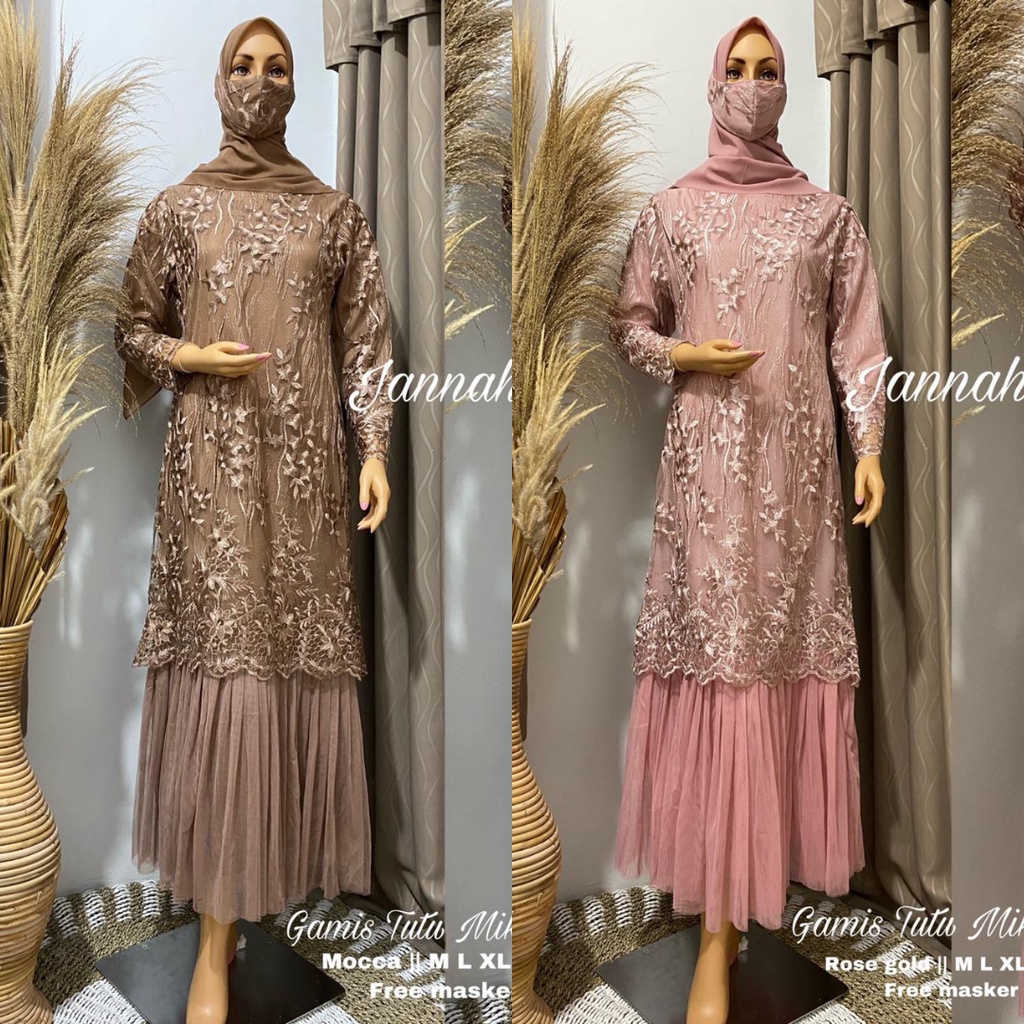 Kebaya Gamis Tulle Tutu Aneka Pilihan Warna