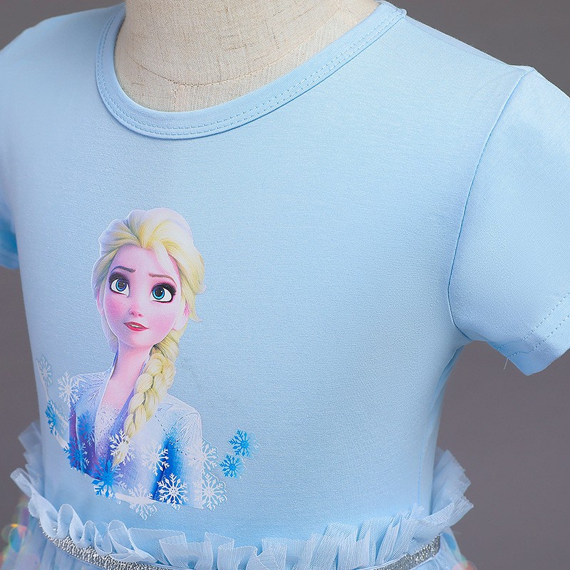 Ready Stock - Dress Elsa Anna Frozen Sequin Import /  Baju Frozen 2 Elsa Anak Perempuan Princess Dresses